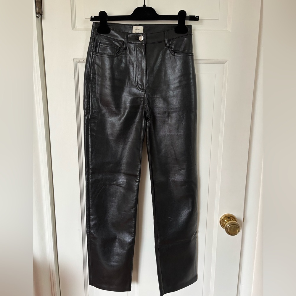 Wilfred (Aritzia) Melina Black Faux Leather Pants